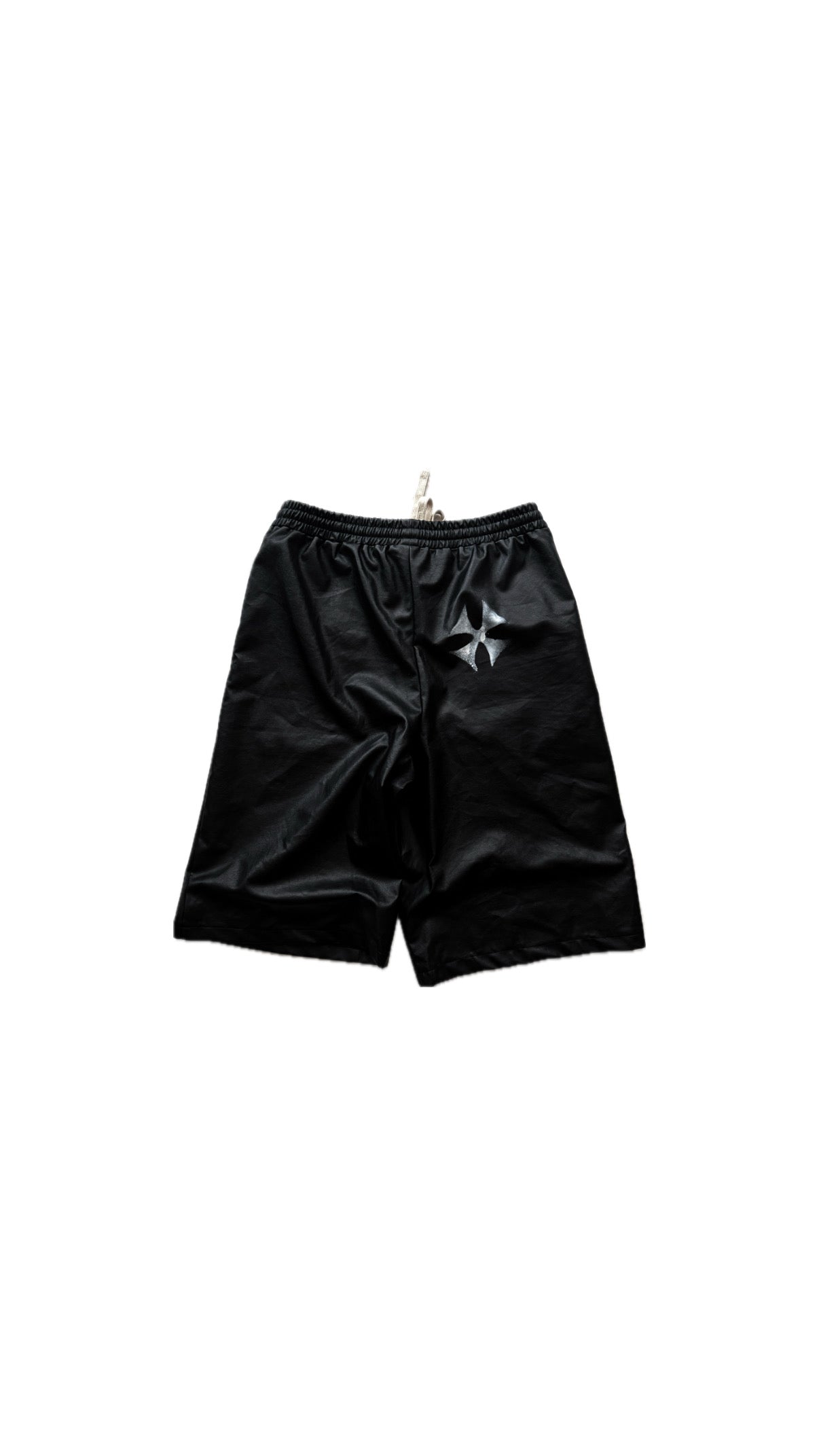 baggy leather jorts