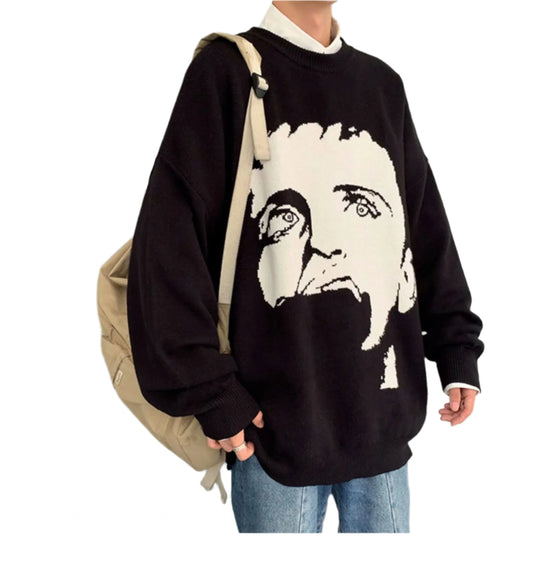 Winter Warm Sweater Streetwear Fashion Pullovers Sweater Autumn Graphic Printed Casual Sweater