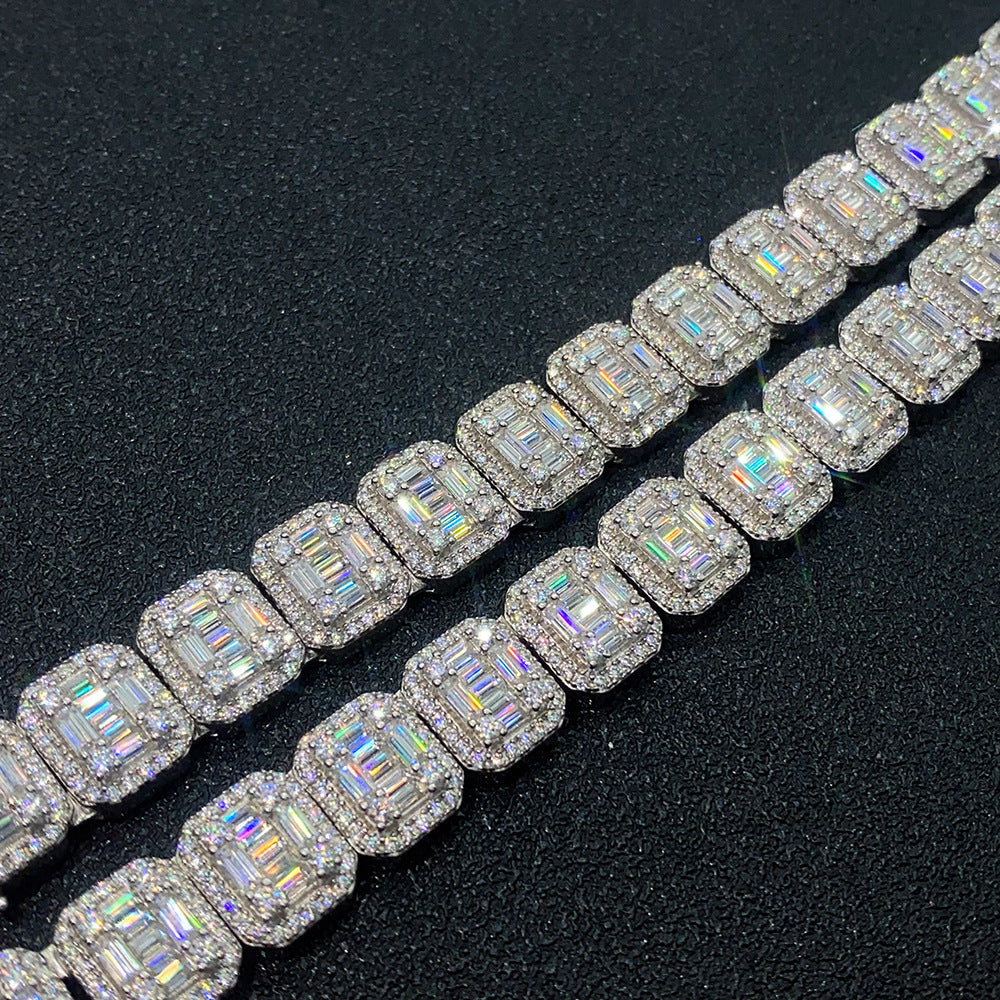 S925 Silver on Diamond Cuban Link