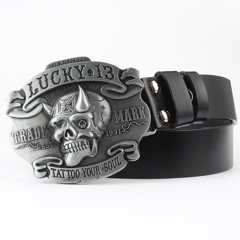 dead skull belt buckle