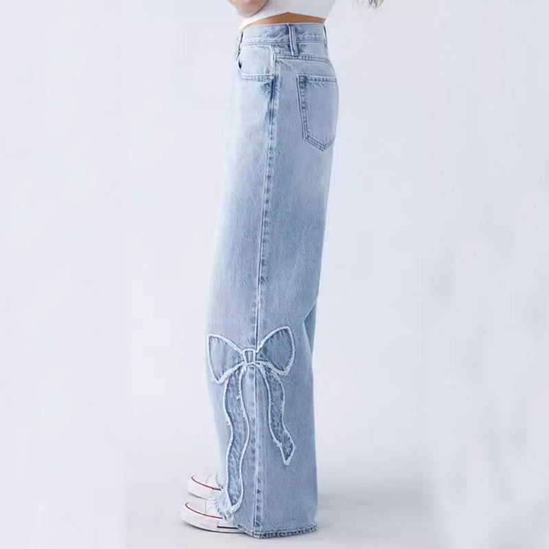 women's ribbon jeans