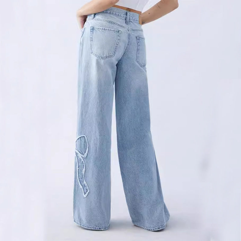 women's ribbon jeans