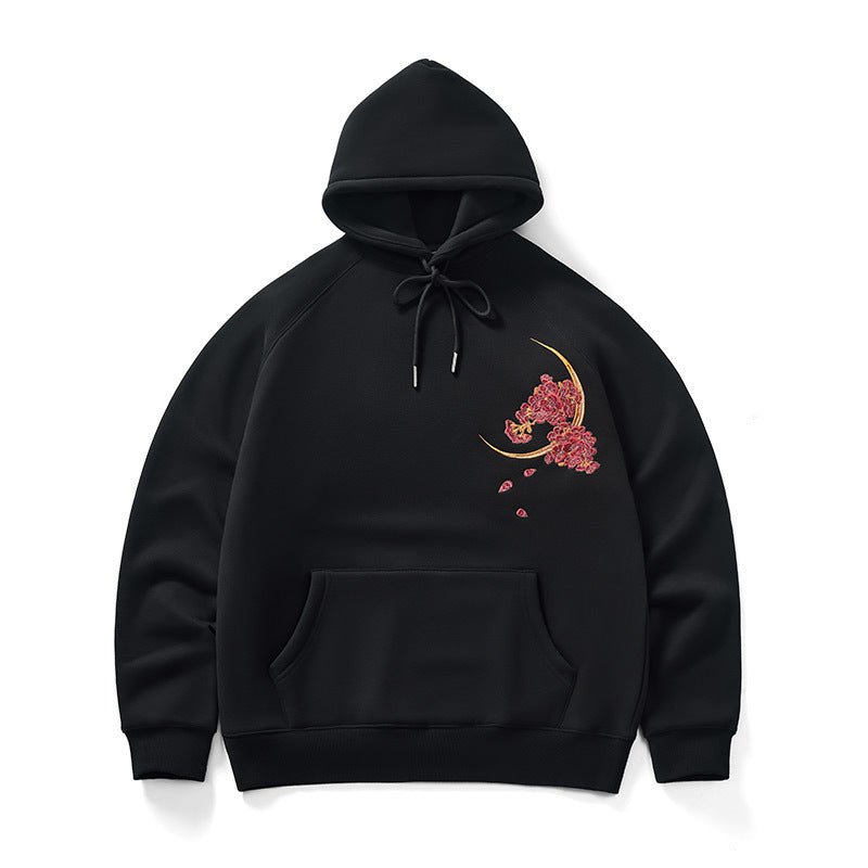 Cotton fully embroidered hoodie