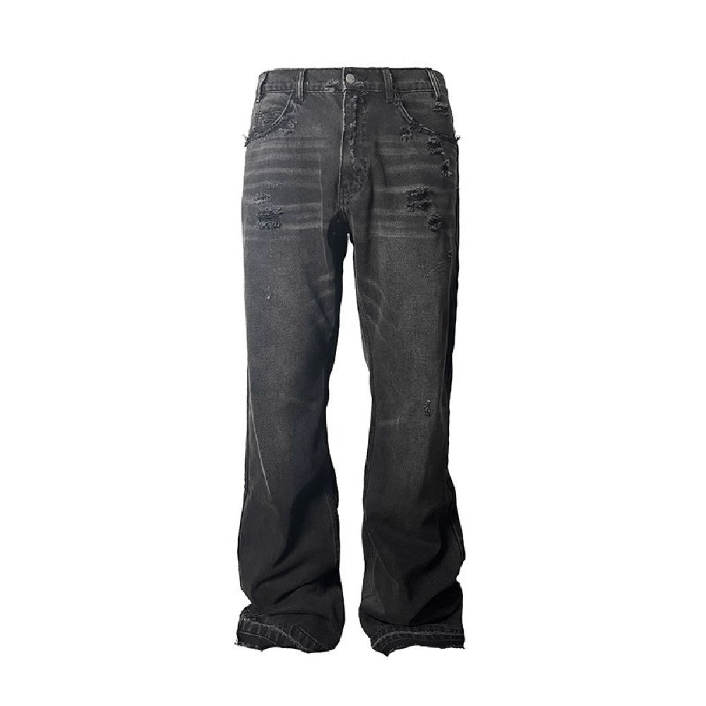 black unheemed jeans