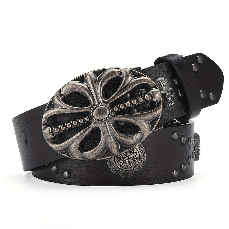 Denim Punk Skull Belt