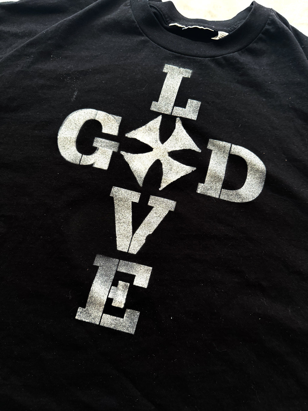 "love god" boxy tee