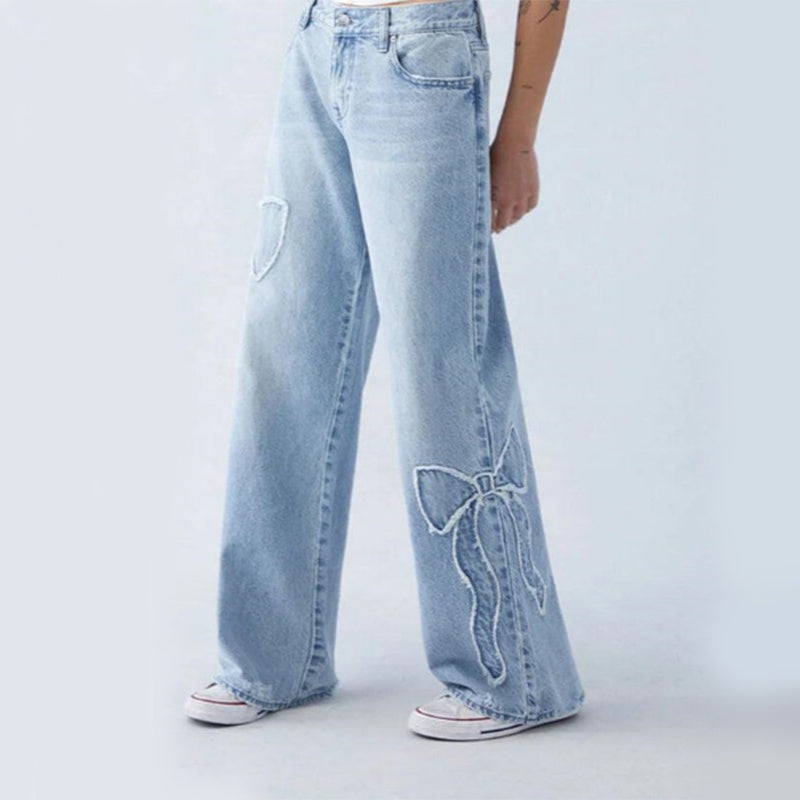 women's ribbon jeans