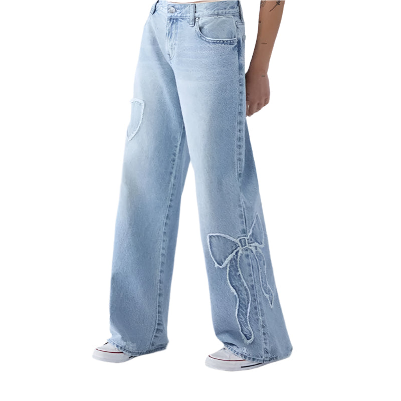 women's ribbon jeans