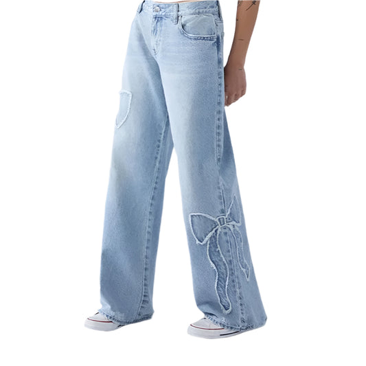 women's ribbon jeans