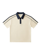 Contrast Collar Short-Sleeve Polo Shirt