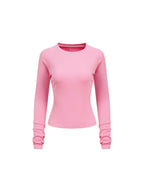 Dyed Washed Raglan Long Sleeve Slim T-Shirt