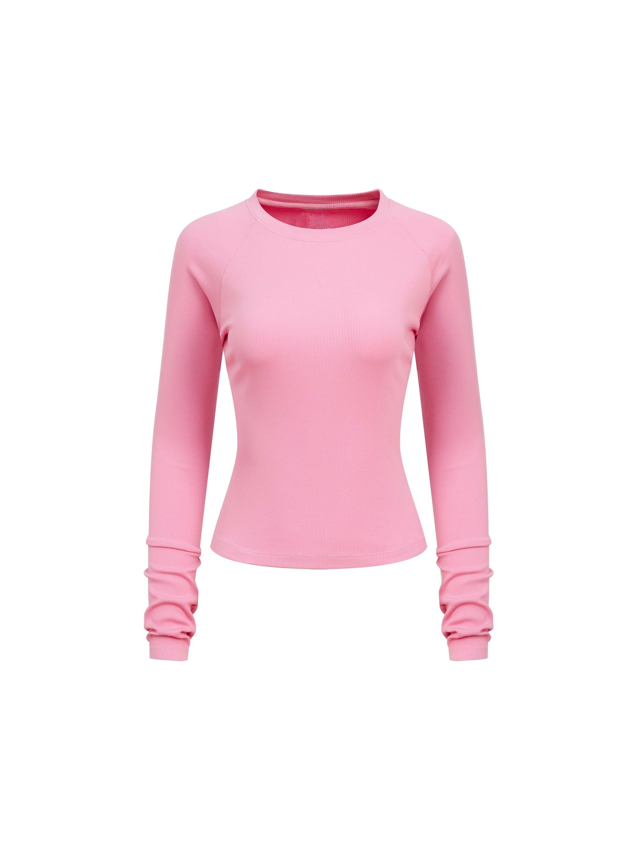 Dyed Washed Raglan Long Sleeve Slim T-Shirt