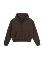Fleece Zip-Up Boxy Hoodie