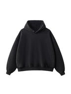 Frayed Enzyme Washed Fleece Hoodie