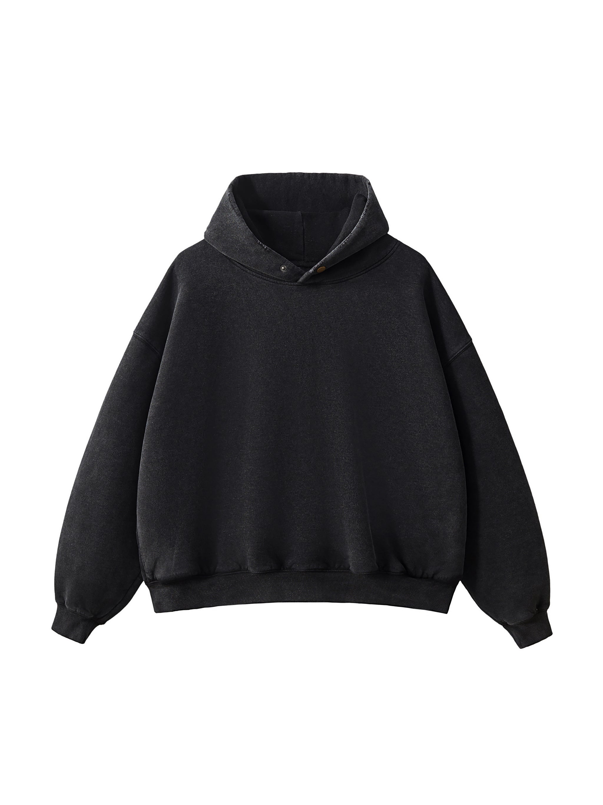Frayed Enzyme Washed Fleece Hoodie