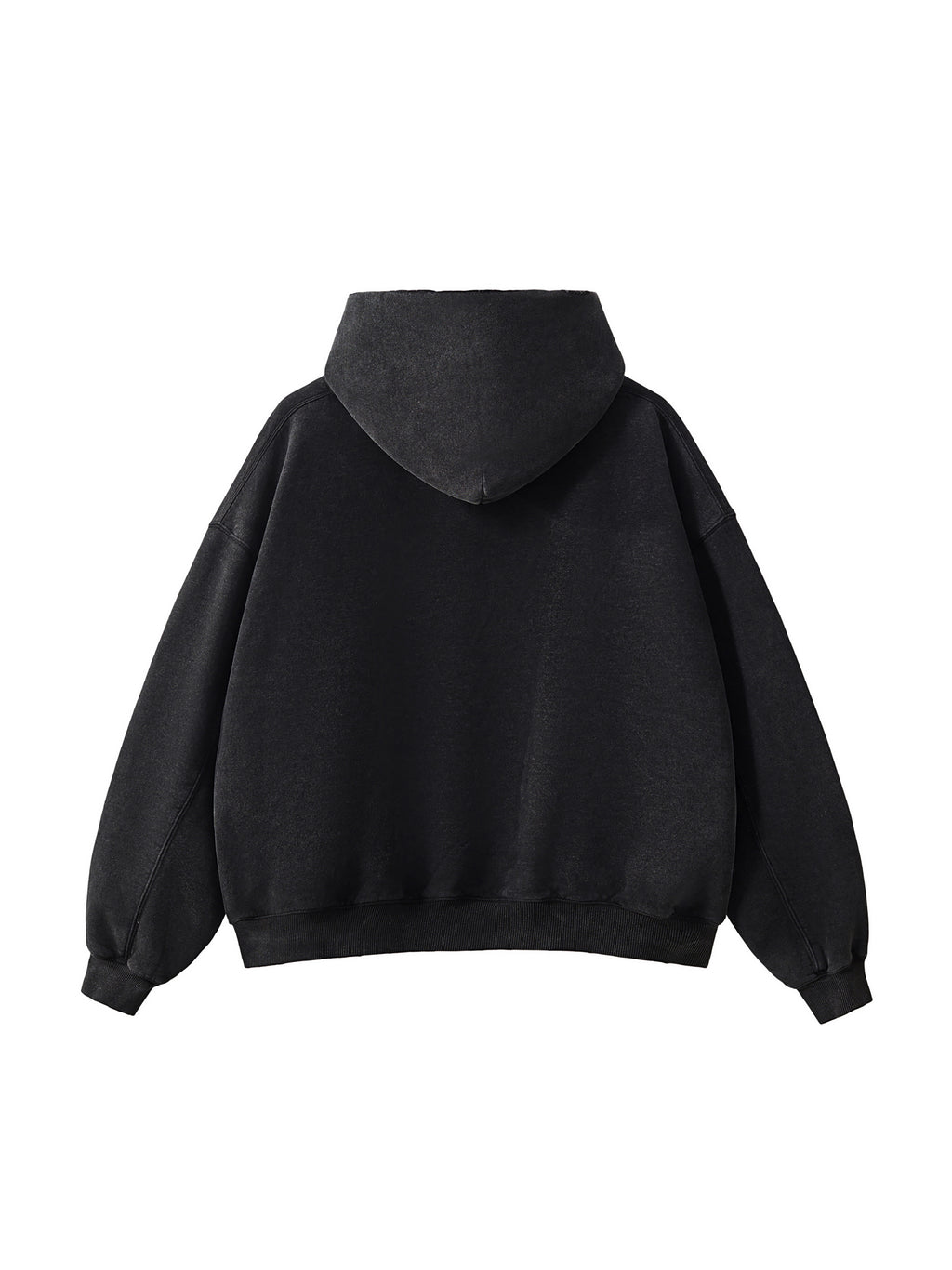Frayed Enzyme Washed Fleece Hoodie
