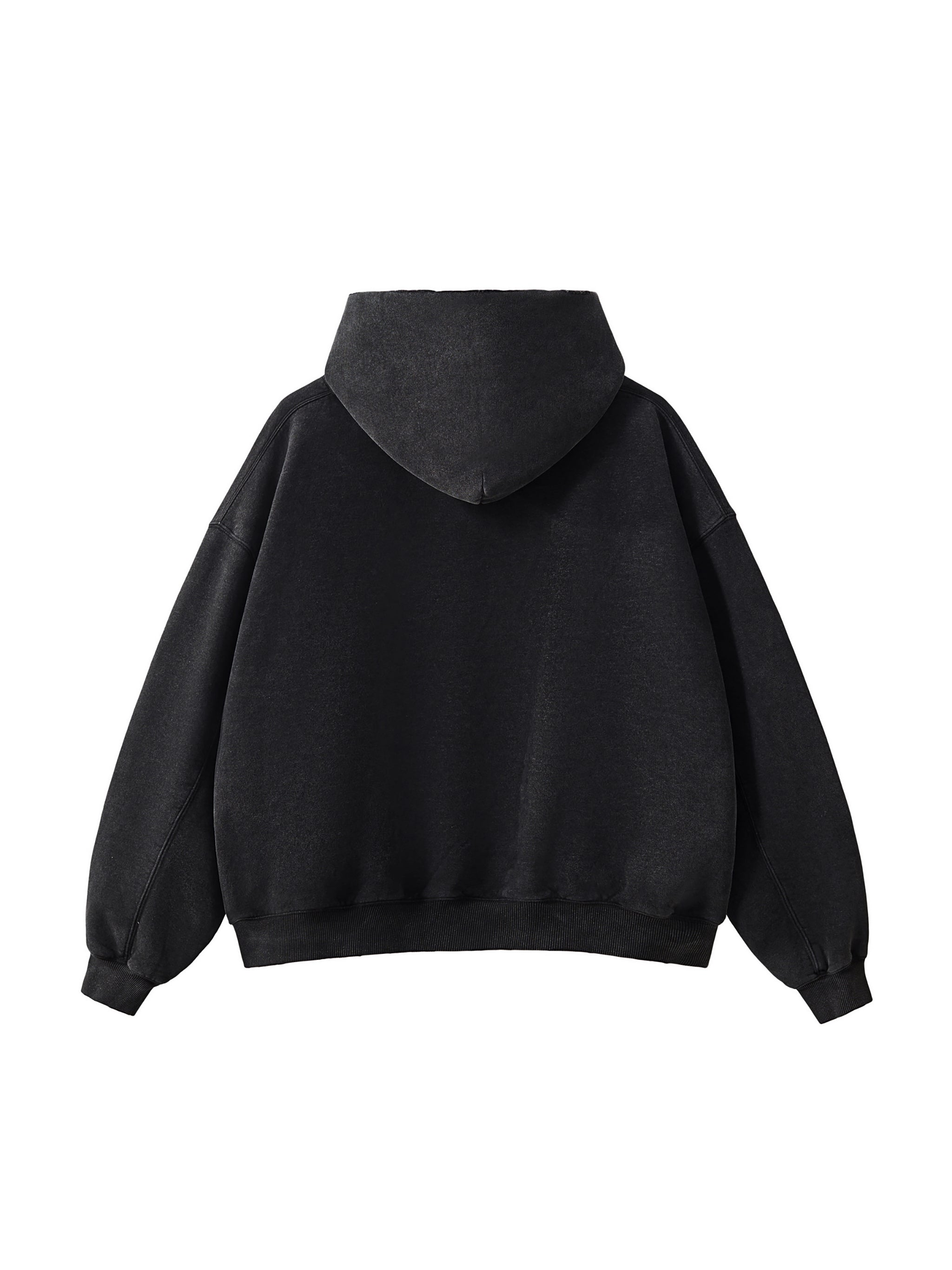 Frayed Enzyme Washed Fleece Hoodie