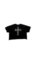 "love god" boxy tee