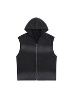 Vintage Washed Zip-Up Hooded Tank Top