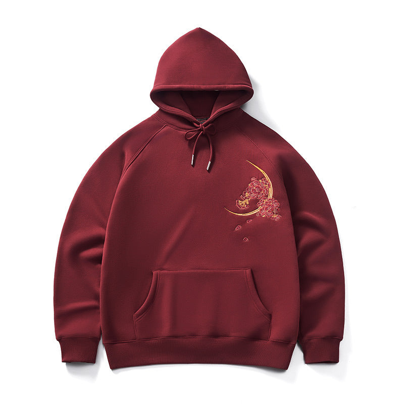 Cotton fully embroidered hoodie