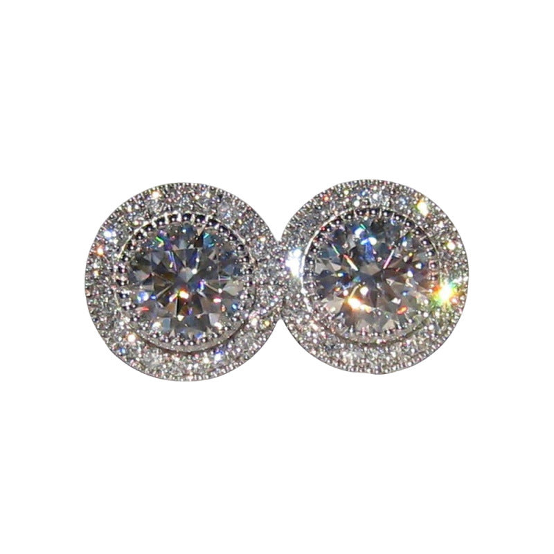 Moissanite Ear Studs Full Diamond